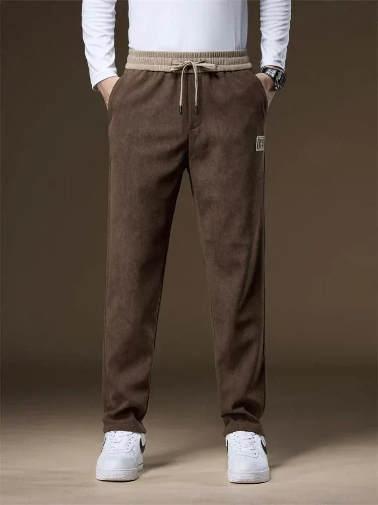 Herren Jogginghose mit Kordelzug Gerade Bein Cordhose - BerlinGlamour