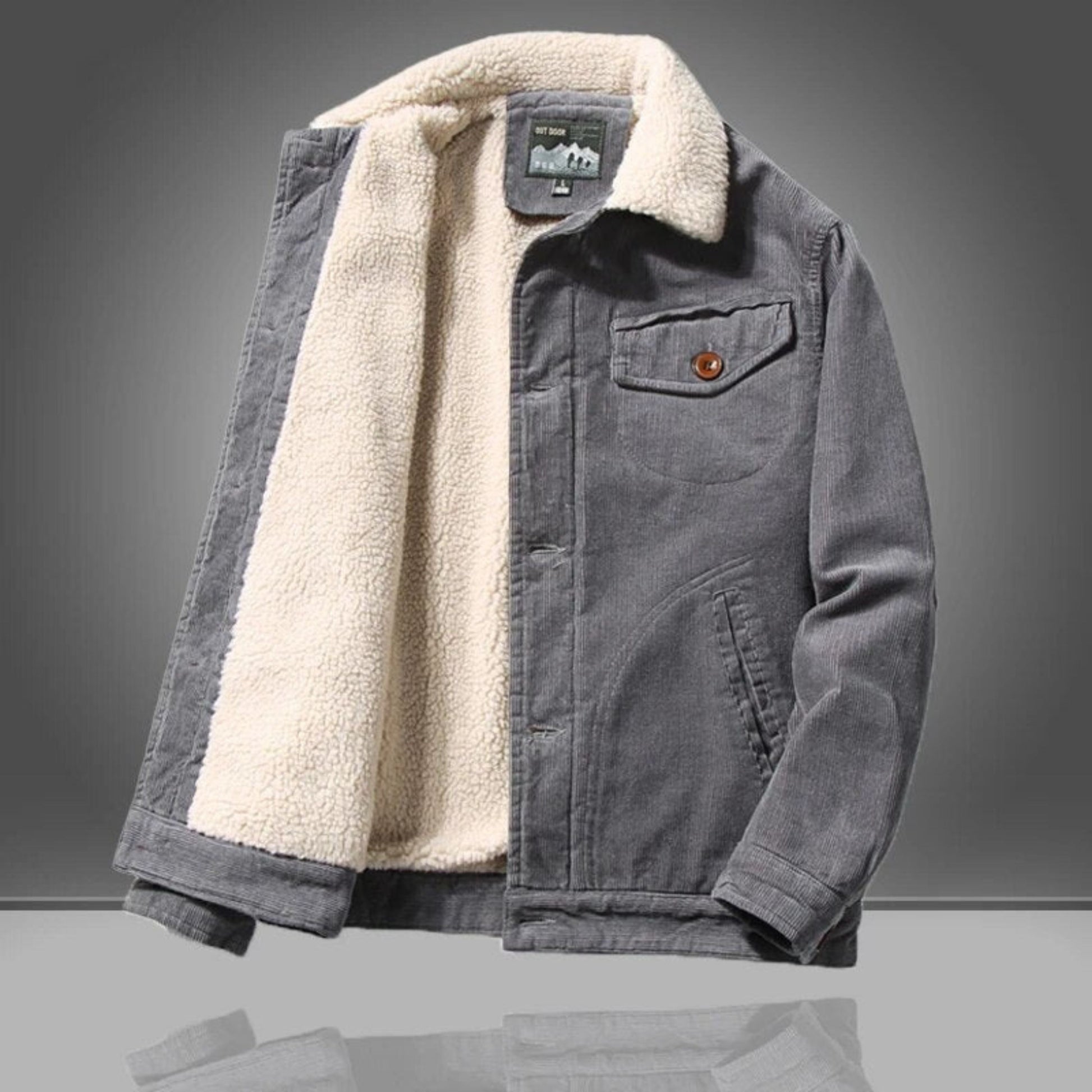 Herren Winterjacke Fleecegefüttert Cordjacke Warm - BerlinGlamour