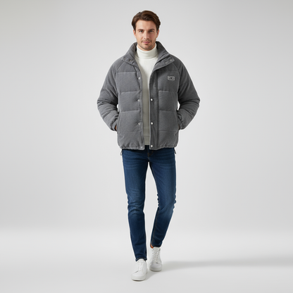 Herren Daunenjacke Warm Gesteppt Reißverschluss Winterjacke - BerlinGlamour