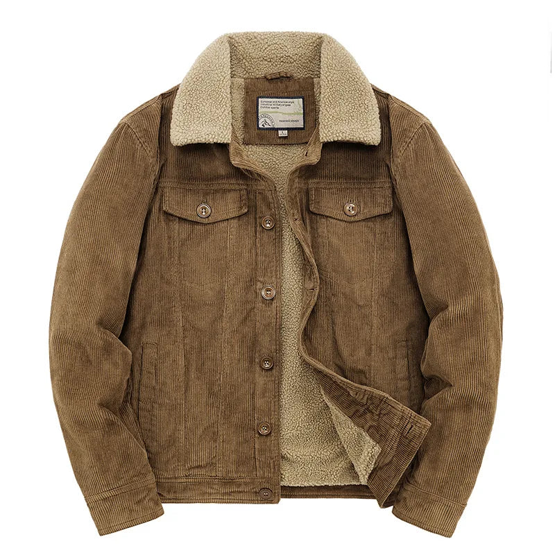 Herren Winterjacke Cord mit Fleecefutter Warm - BerlinGlamour