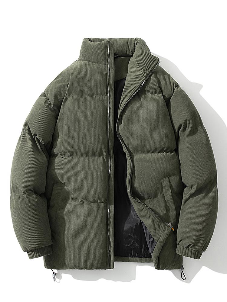 Herren Winterjacke Wattiert Pufferjacke Warm Cord - BerlinGlamour