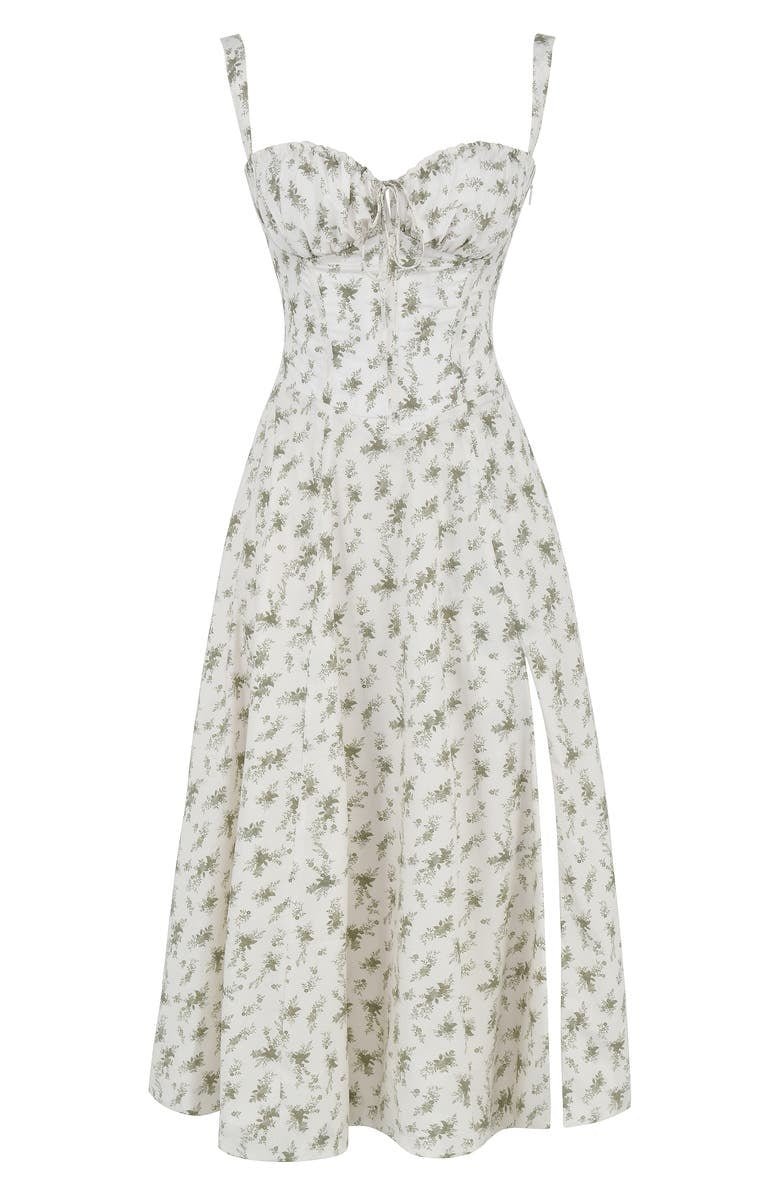 Midikleid Damen Korsett Kleid mit fließendem Rock