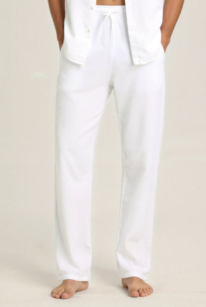 Weite Herrenhose Bequem Weiß Minimalistisch