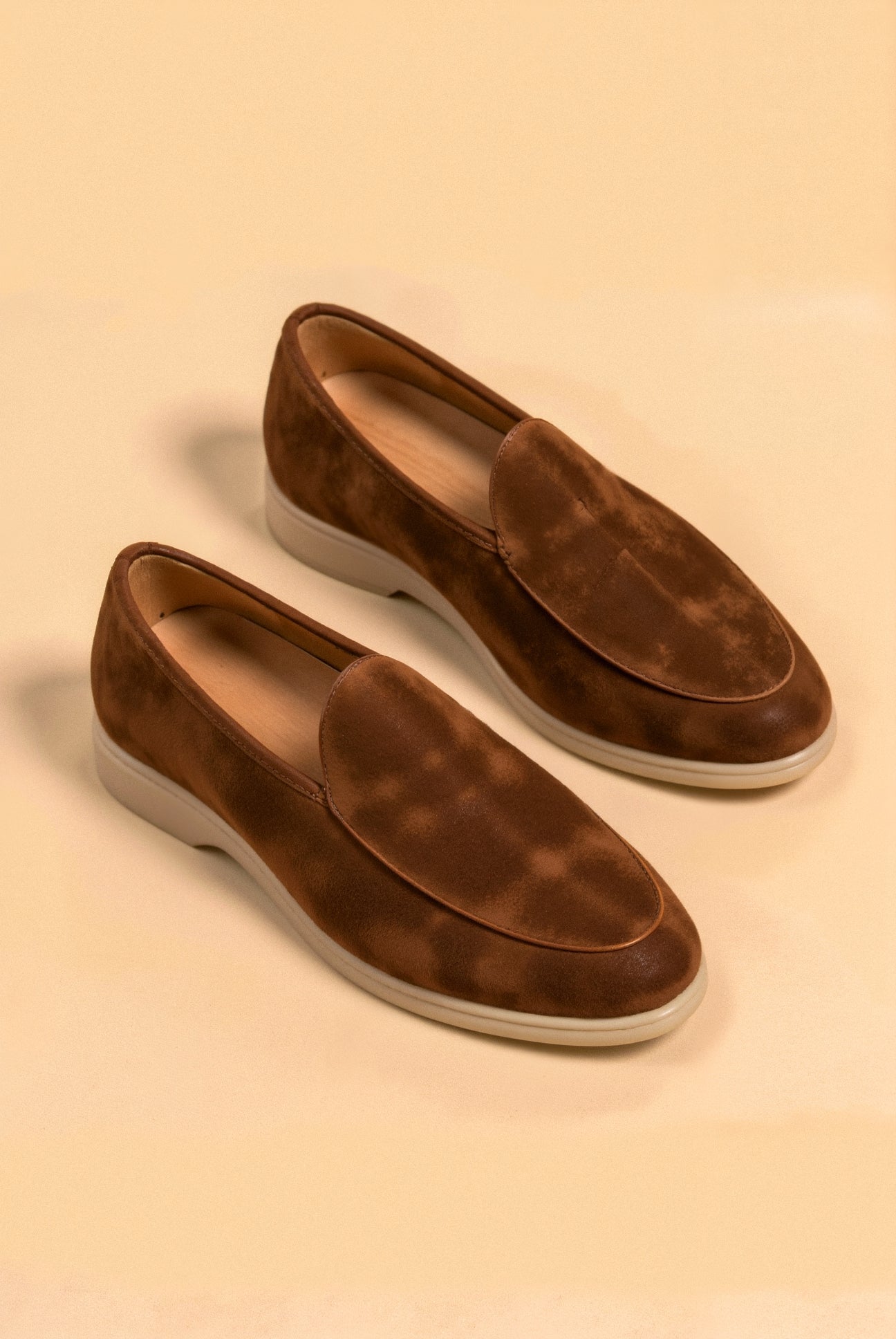 Elegante Braune Lederschuhe Loafer Schlicht - BerlinGlamour