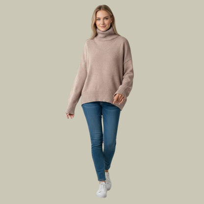Damen Rollkragenpullover Groß Übergroß Winterwarm