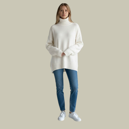 Damen Rollkragenpullover Groß Übergroß Winterwarm - BerlinGlamour