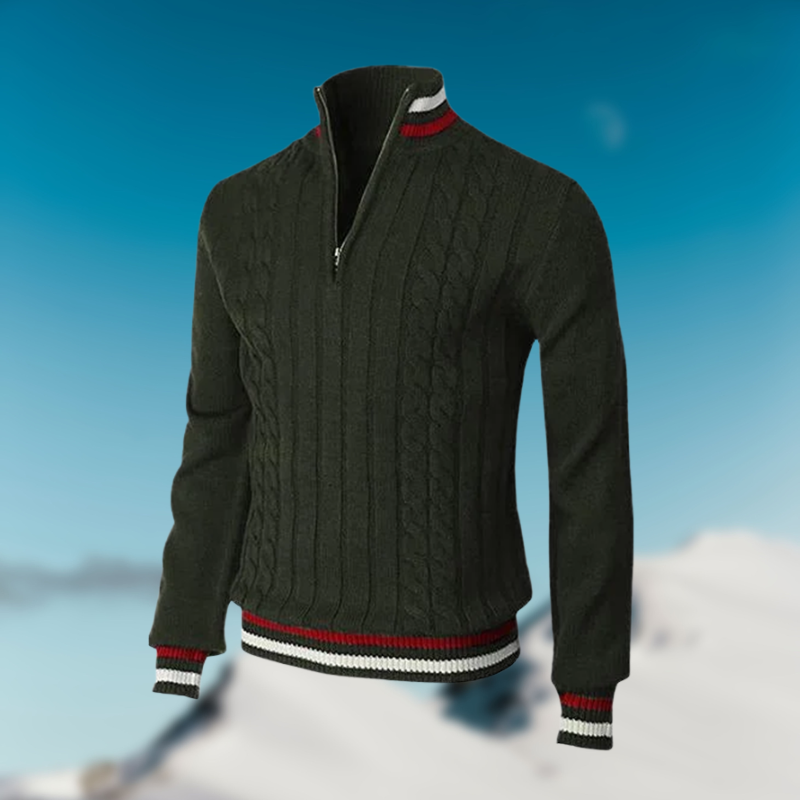 Herren Pullover Eleganter Kragen Schlank Modern - BerlinGlamour
