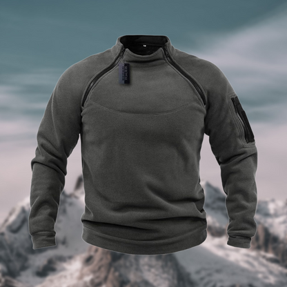 Herren Fleece Pullover Winddicht Taktisch Schwarz