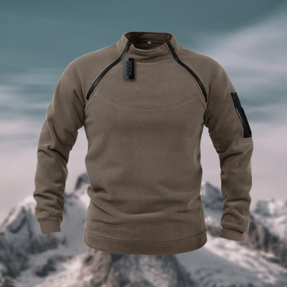 Herren Fleece Pullover Winddicht Taktisch Schwarz