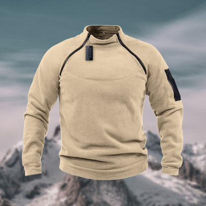 Herren Fleece Pullover Winddicht Taktisch Schwarz