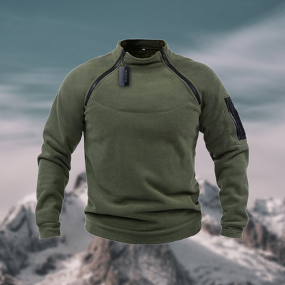 Herren Fleece Pullover Winddicht Taktisch Schwarz