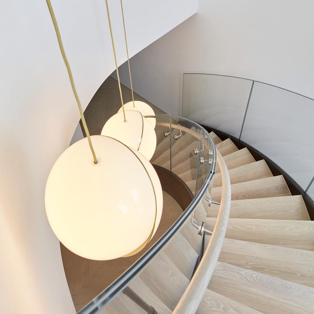 Luxus Pendelleuchte Acryl Messing Mondlicht Lampe Modern