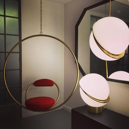 Luxus Pendelleuchte Acryl Messing Mondlicht Lampe Modern
