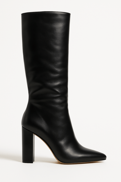 Damen Stiefel Kroko Muster Quadratischer Absatz