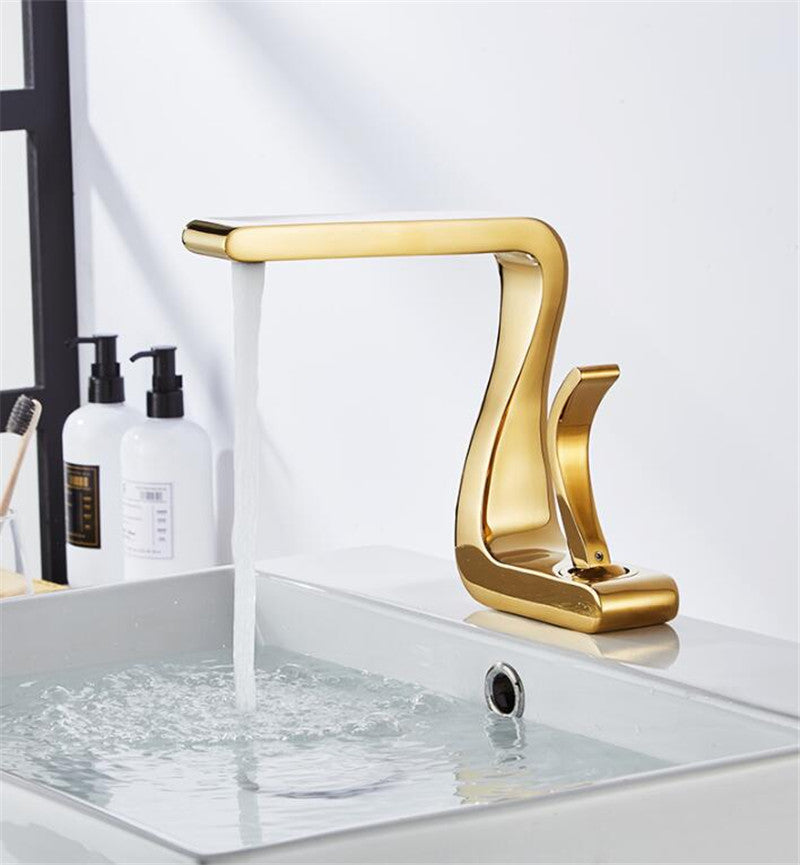 Luxus Waschbecken Armaturen Gold Messing Einhandbedienung Modern