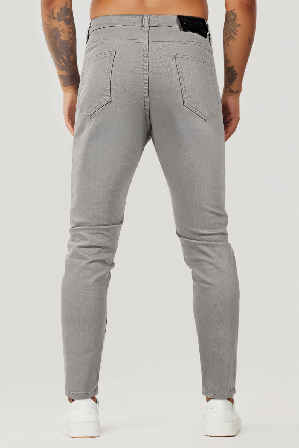 Schmale Herren Jeans Hellgrau Slim Fit