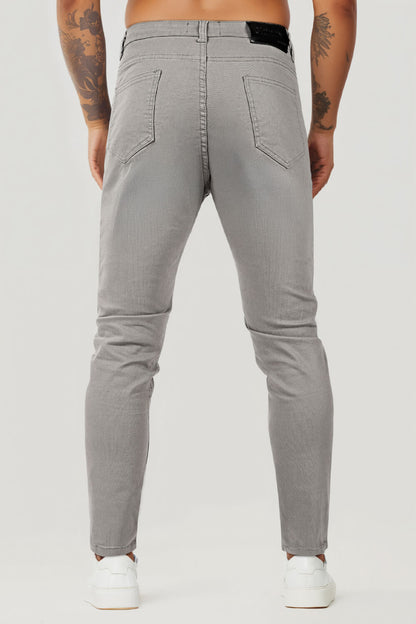 Schmale Herren Jeans Hellgrau Slim Fit