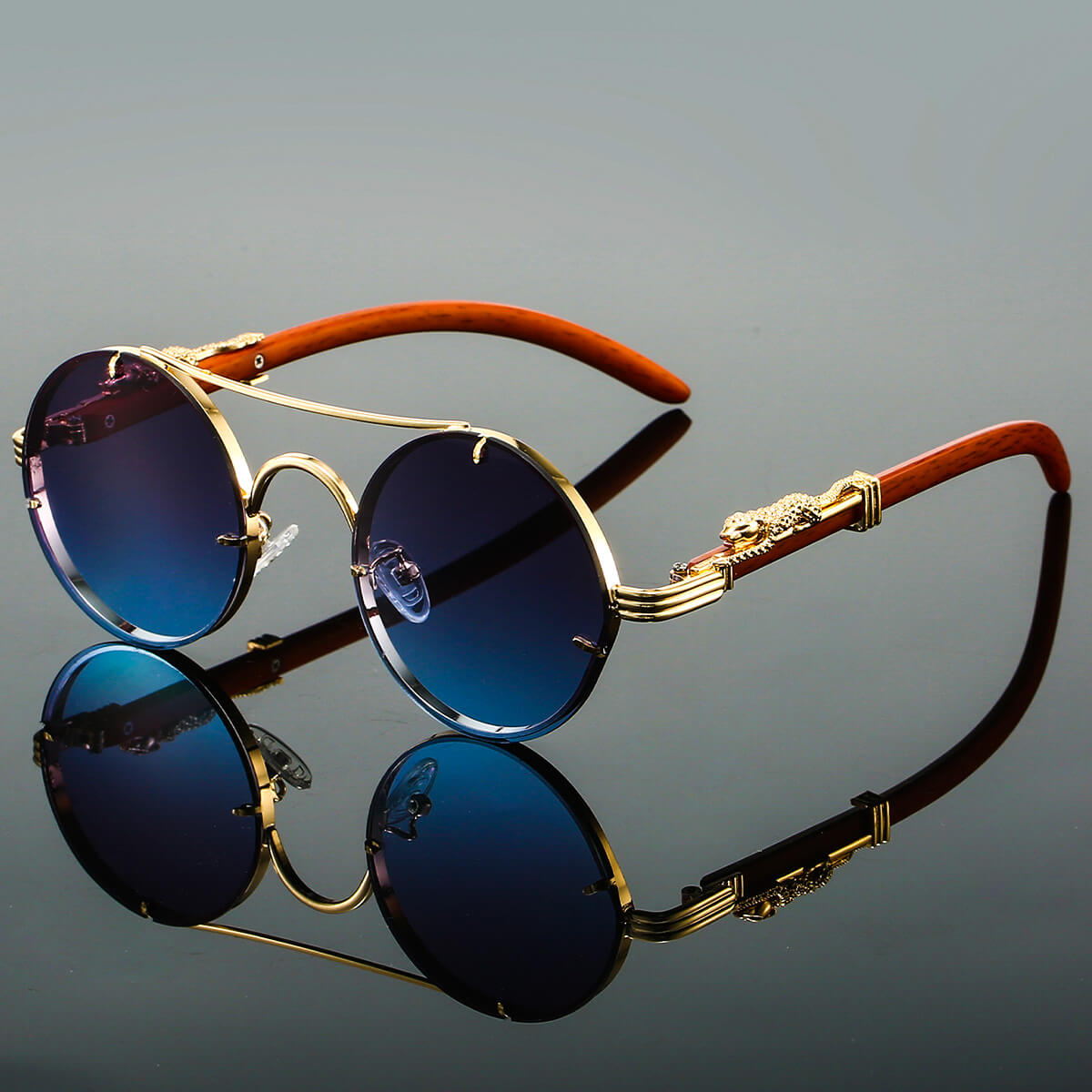 Retro Sonnenbrille Oval Metall Berlin Style - BerlinGlamour