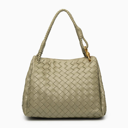 Vegane Damenhandtasche Schwarz Geflochten mit Schulterriemen
