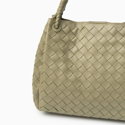 Vegane Damenhandtasche Schwarz Geflochten mit Schulterriemen