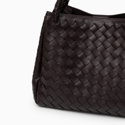Vegane Damenhandtasche Schwarz Geflochten mit Schulterriemen