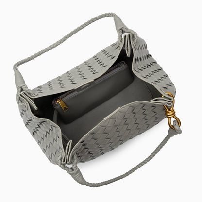 Vegane Damenhandtasche Schwarz Geflochten mit Schulterriemen
