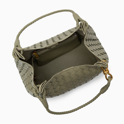 Vegane Damenhandtasche Schwarz Geflochten mit Schulterriemen
