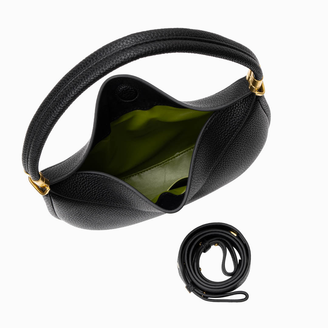 Leder Damenhandtasche Klein Drehverschluss Echtleder