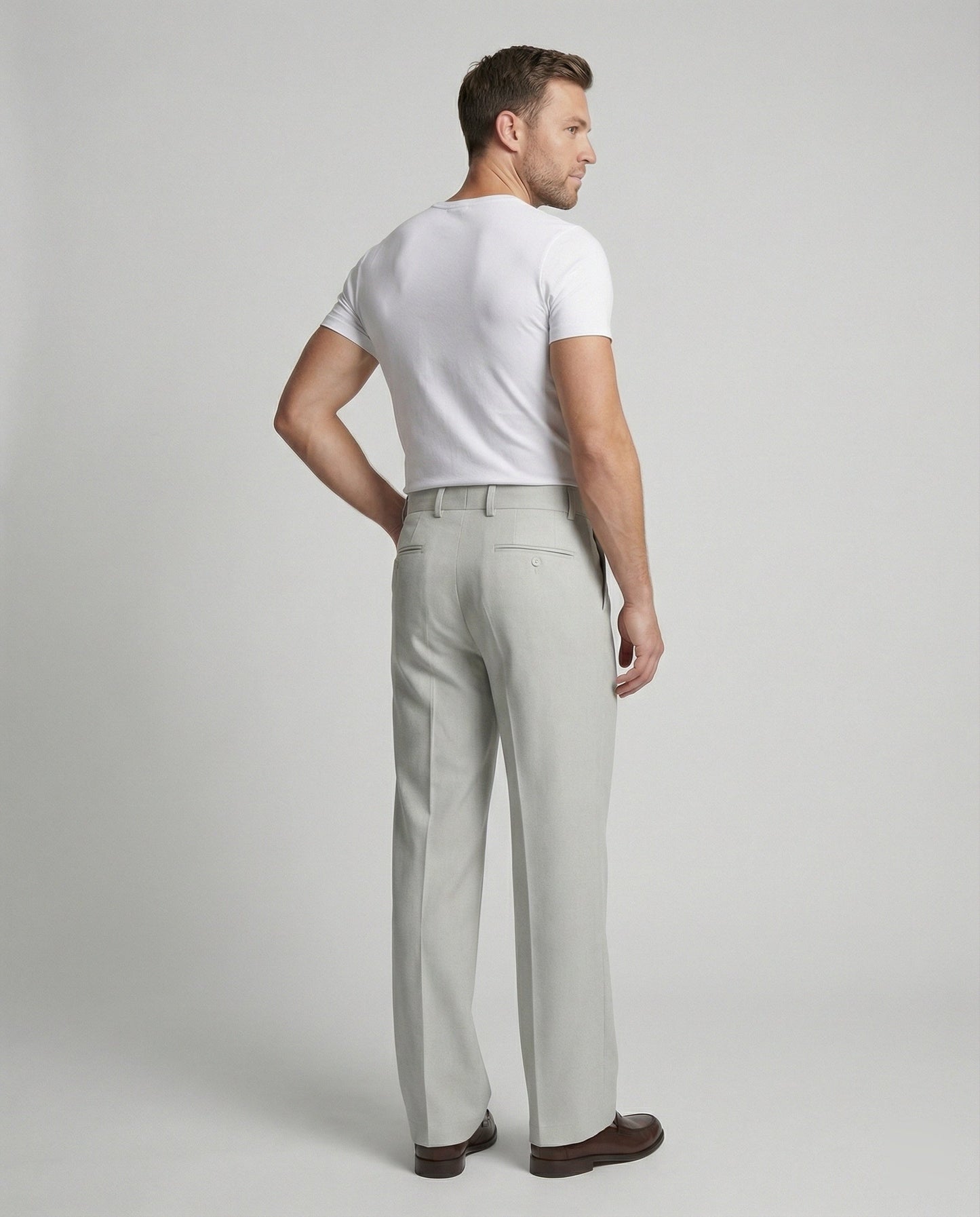 Herren Hose Slim Fit Wollmischung Mikrofaser Schlagdesign