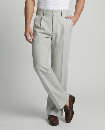 Herren Hose Slim Fit Wollmischung Mikrofaser Schlagdesign - BerlinGlamour