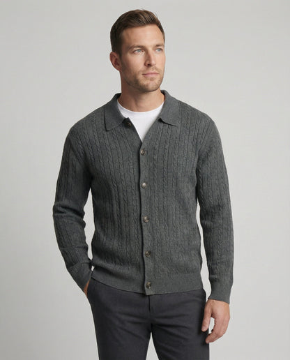 Herren Strickjacke Baumwolle Elegante Outdoorjacke - BerlinGlamour