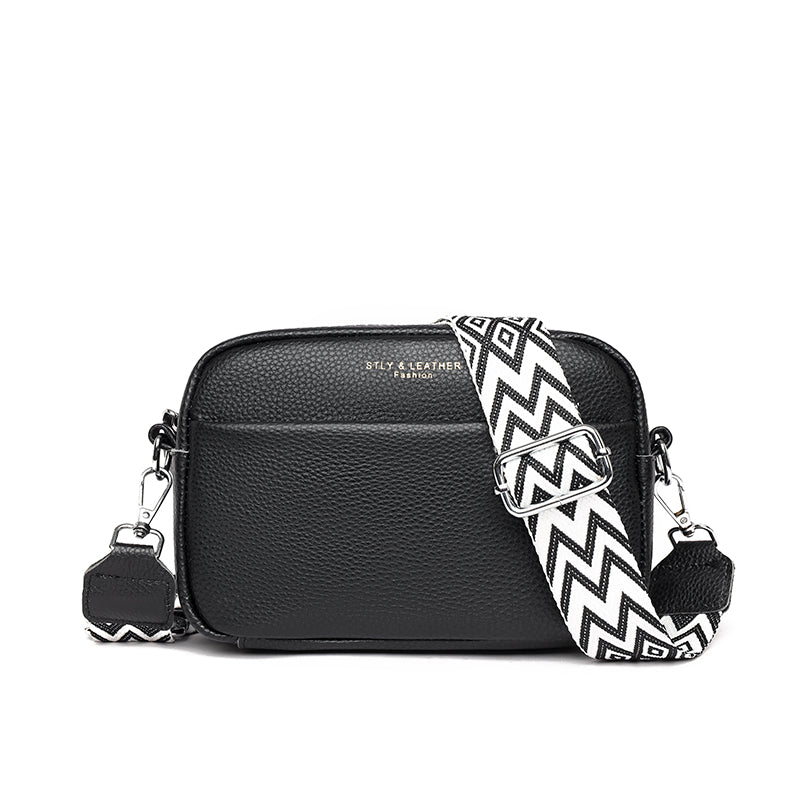 Leder Umhängetasche Damen Elegant Schwarz - BerlinGlamour