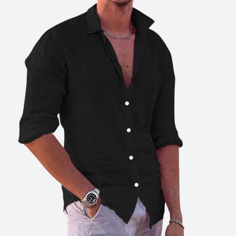 Leinen Hemd Herren Bequem Sommer