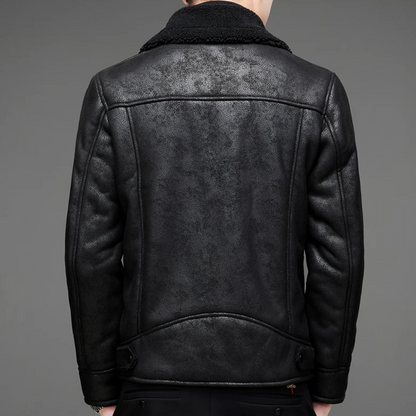 Lederjacke Herren Vintage Style Ledermantel Elegant