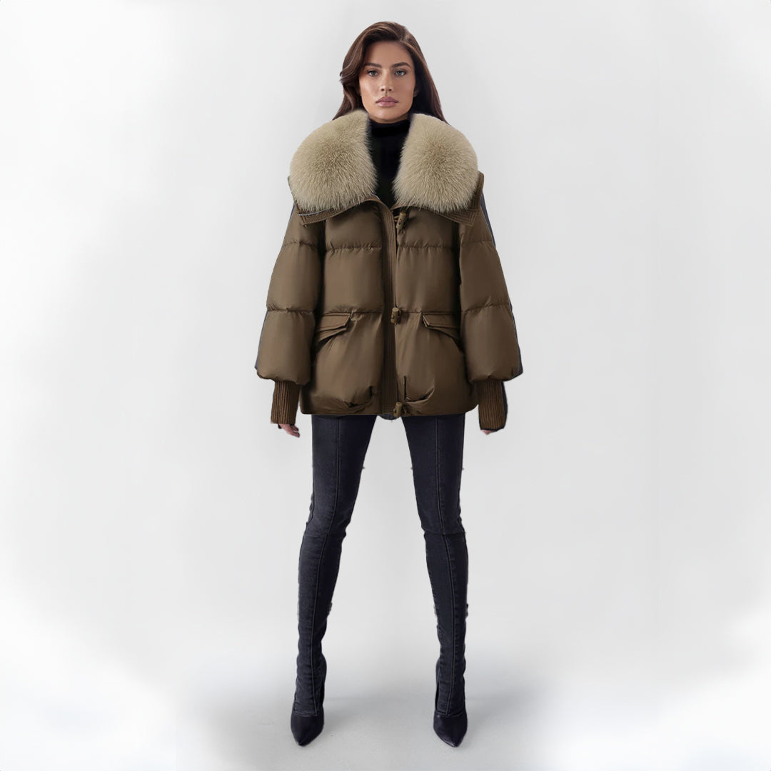 Kunstpelzjacke Damen Warm Elegant Schwarz
