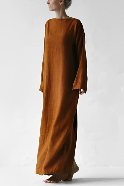 Leinen Maxikleid Wickelkleid Sommer