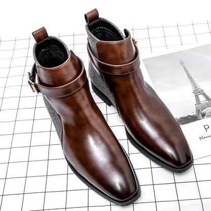 Leder Stiefel Herren Handgefertigt Echtleder Schwarz