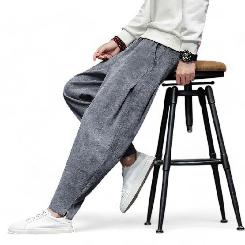 Herren Samthose Bequem Weite Bein Relaxed Fit - BerlinGlamour