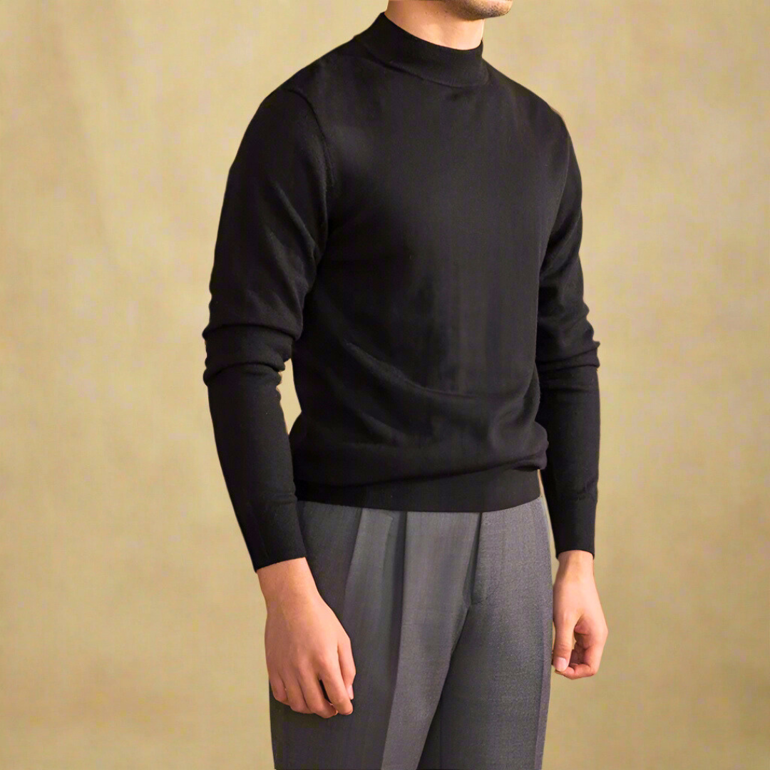 Herren Pullover Rollkragen Wolle Klassisch Elegante Qualität