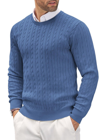 Herren Pullover Slim Fit Feinstrick Rundhals