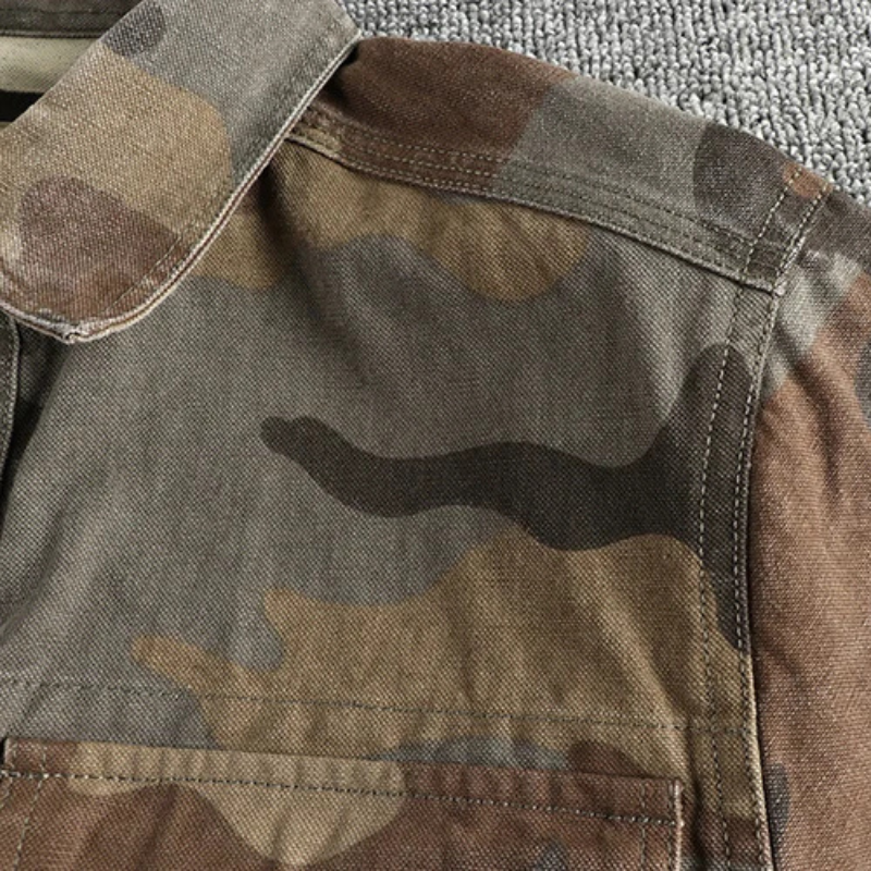 Herren Cargo Hemd Militärstyle Camo