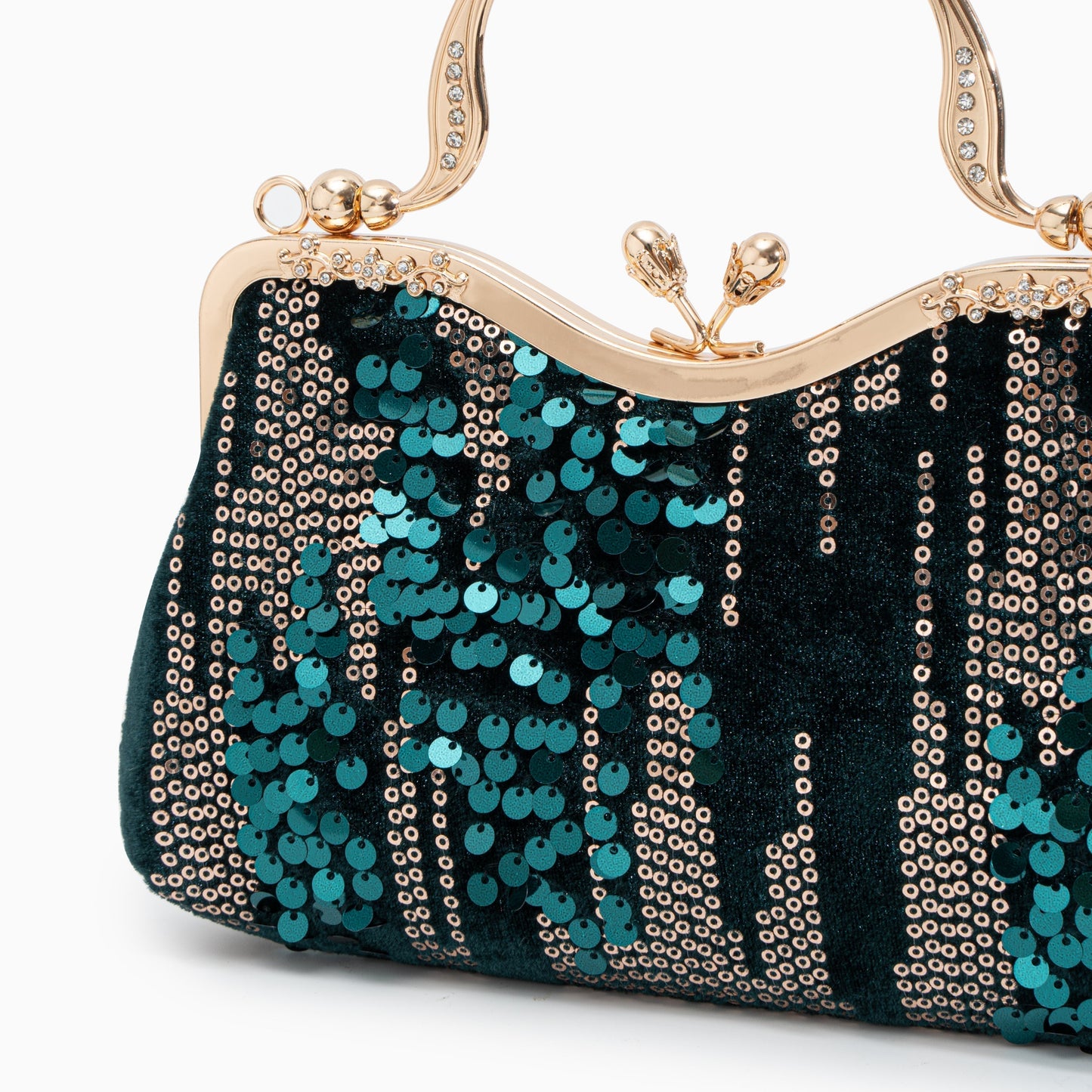 Elegante Abendtasche Navyblau mit Pailletten