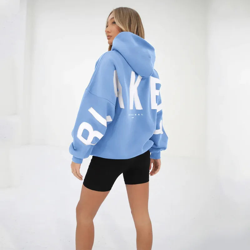 Großes Sweatshirt Oversized mit Rückendruck Modern