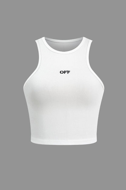 Weißes Crop-Top mit Racerback-Ausschnitt Damen - BerlinGlamour