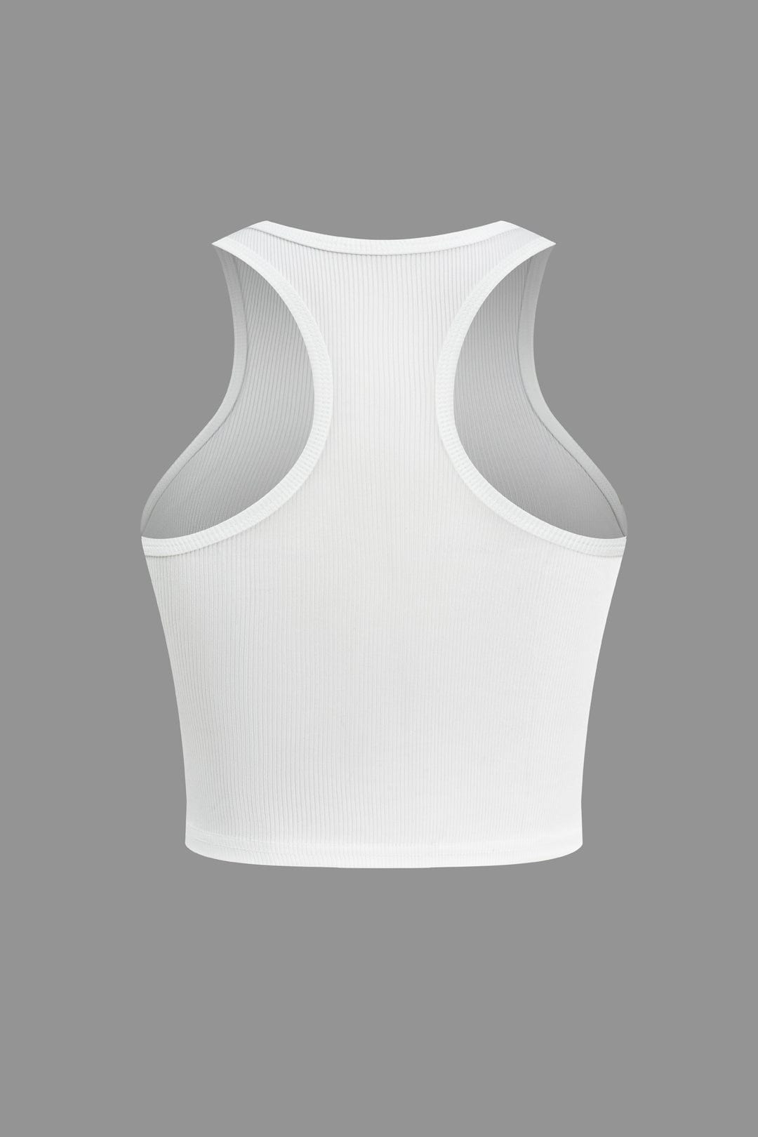 Weißes Crop-Top mit Racerback-Ausschnitt Damen