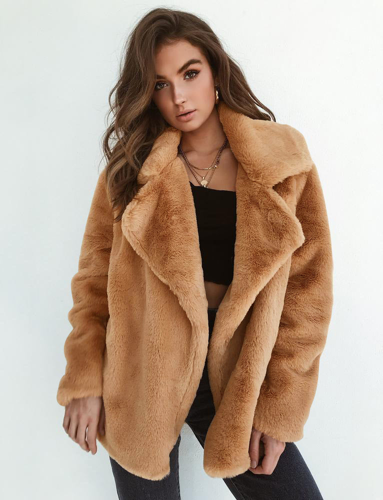 Kunstpelzmantel Teddylook Warm & Glamour