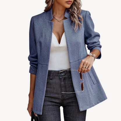 Damen-Blazerjacke mit Fischgrätenmuster | Loravelle 2