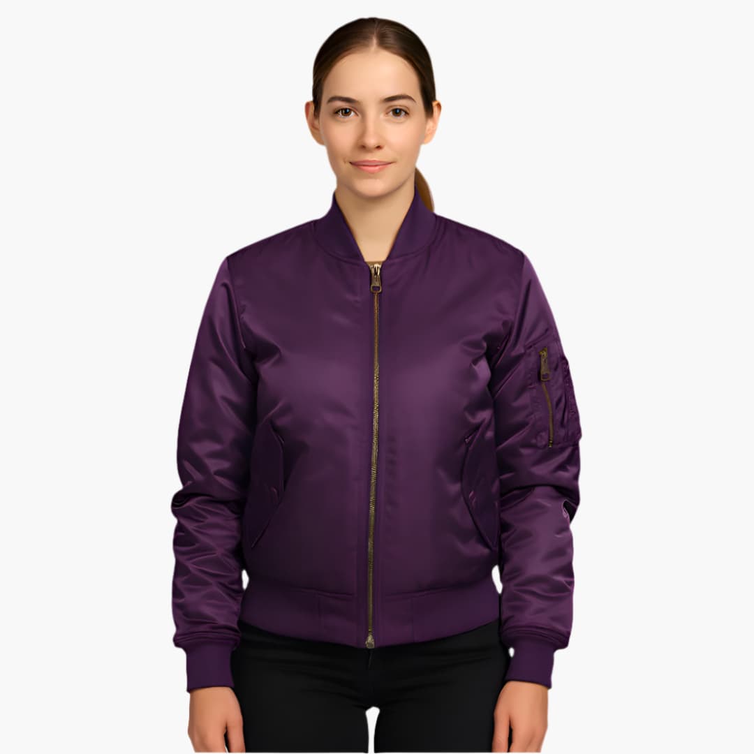 Damen-Bomberjacke mit Reißverschluss und geripptem Saum 3