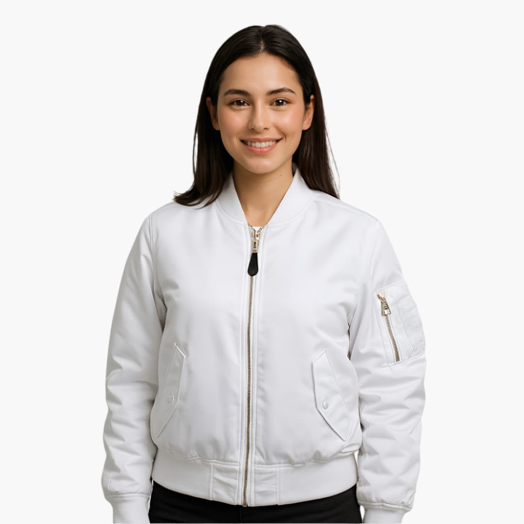 Damen-Bomberjacke mit Reißverschluss und geripptem Saum 5