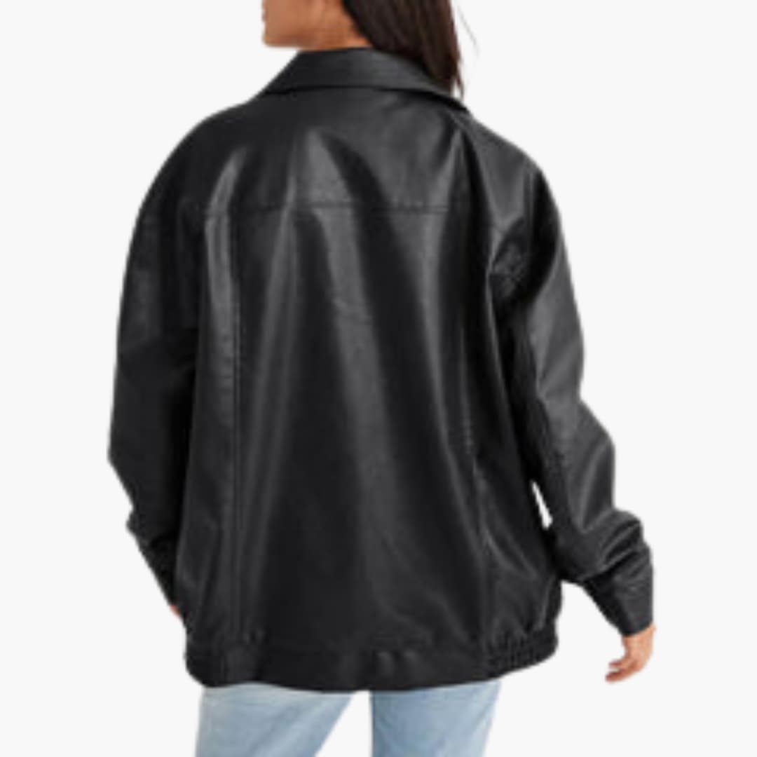 Damen-Bomberjacke mit Reißverschluss und langen Ärmeln 3
